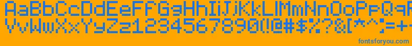 フォント7x5 – オレンジの背景に青い文字