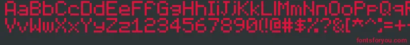 フォント7x5 – 黒い背景に赤い文字