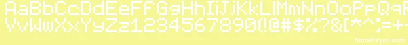 フォント7x5 – 黄色い背景に白い文字