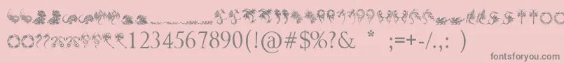 TribalDragonsTattooDesigns Font – Gray Fonts on Pink Background