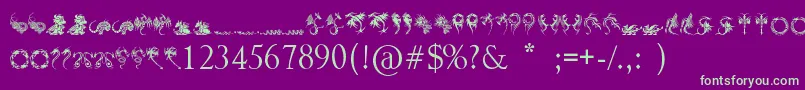 TribalDragonsTattooDesigns Font – Green Fonts on Purple Background