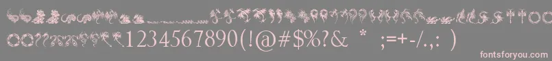 TribalDragonsTattooDesigns-Schriftart – Rosa Schriften auf grauem Hintergrund
