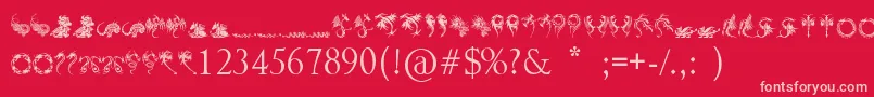 TribalDragonsTattooDesigns Font – Pink Fonts on Red Background