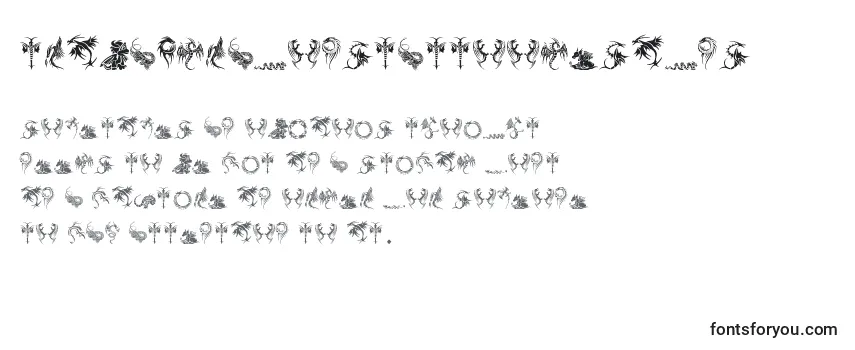Обзор шрифта TribalDragonsTattooDesigns
