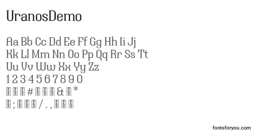 UranosDemo Font – alphabet, numbers, special characters