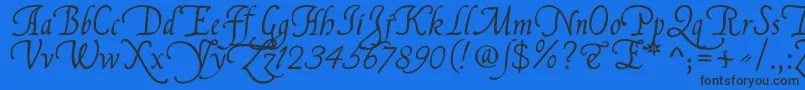 FranciscoLucasLlanaRegular-Schriftart – Schwarze Schriften auf blauem Hintergrund