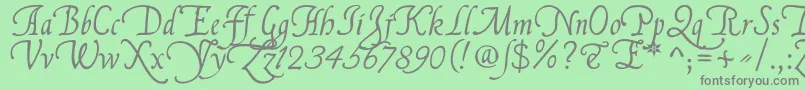 FranciscoLucasLlanaRegular-Schriftart – Graue Schriften auf grünem Hintergrund