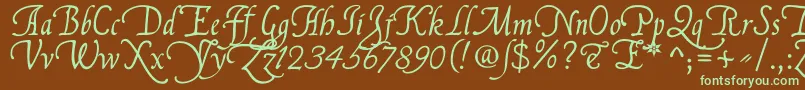 FranciscoLucasLlanaRegular Font – Green Fonts on Brown Background