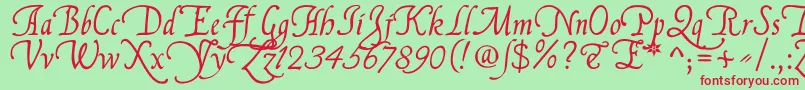 FranciscoLucasLlanaRegular Font – Red Fonts on Green Background