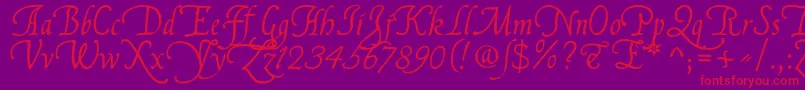 FranciscoLucasLlanaRegular Font – Red Fonts on Purple Background