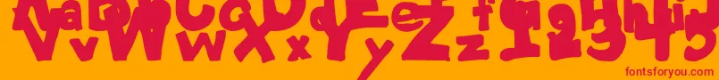 フォントYardSaleRegular – オレンジの背景に赤い文字
