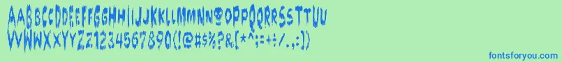 Doktorterror Font – Blue Fonts on Green Background