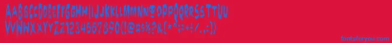 Doktorterror Font – Blue Fonts on Red Background