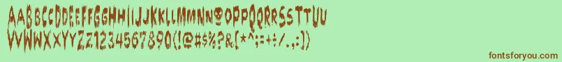 Doktorterror Font – Brown Fonts on Green Background