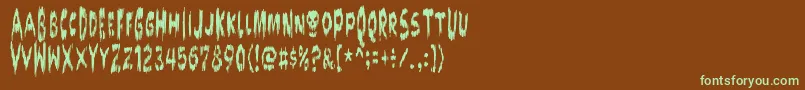 Doktorterror Font – Green Fonts on Brown Background