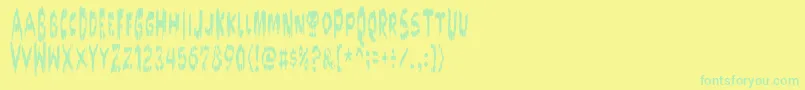 Doktorterror Font – Green Fonts on Yellow Background