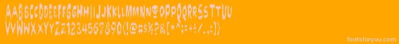 Doktorterror Font – Pink Fonts on Orange Background