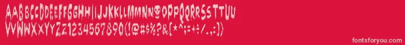 Doktorterror Font – Pink Fonts on Red Background