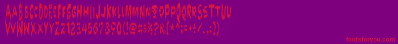 Doktorterror Font – Red Fonts on Purple Background