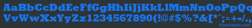 RockneyextraboldRegular Font – Blue Fonts on Black Background