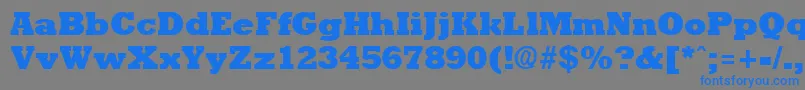 RockneyextraboldRegular Font – Blue Fonts on Gray Background