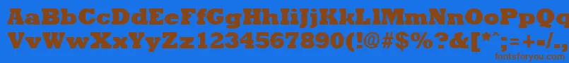 RockneyextraboldRegular Font – Brown Fonts on Blue Background