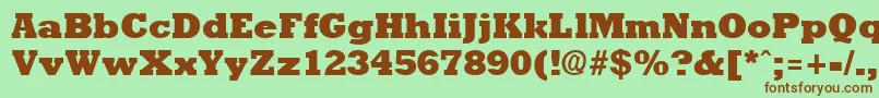 RockneyextraboldRegular Font – Brown Fonts on Green Background