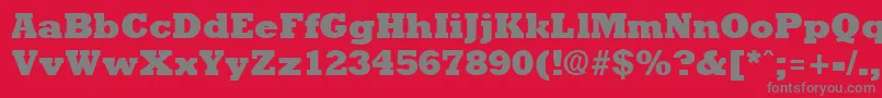 RockneyextraboldRegular Font – Gray Fonts on Red Background