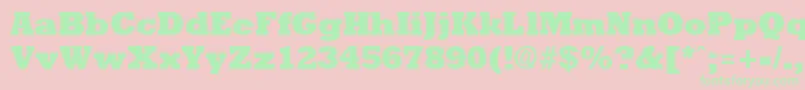 RockneyextraboldRegular Font – Green Fonts on Pink Background