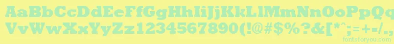 RockneyextraboldRegular Font – Green Fonts on Yellow Background