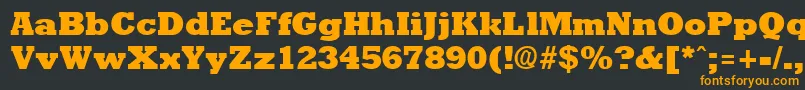 RockneyextraboldRegular Font – Orange Fonts on Black Background