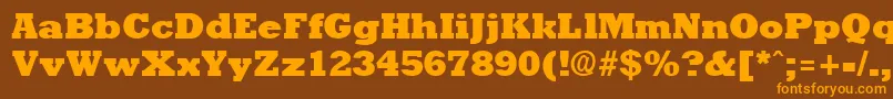 RockneyextraboldRegular Font – Orange Fonts on Brown Background