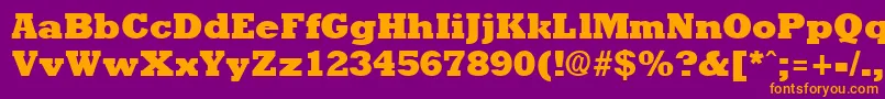 RockneyextraboldRegular Font – Orange Fonts on Purple Background