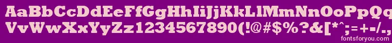 RockneyextraboldRegular Font – Pink Fonts on Purple Background