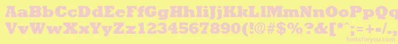 RockneyextraboldRegular Font – Pink Fonts on Yellow Background