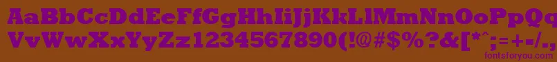 RockneyextraboldRegular Font – Purple Fonts on Brown Background