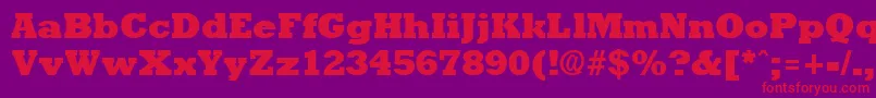 RockneyextraboldRegular Font – Red Fonts on Purple Background