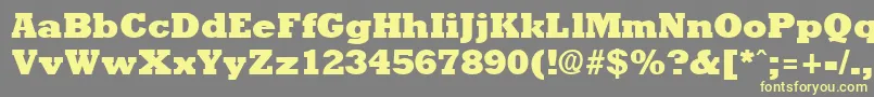 RockneyextraboldRegular Font – Yellow Fonts on Gray Background