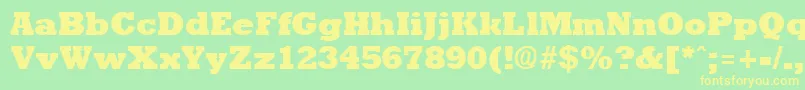 RockneyextraboldRegular Font – Yellow Fonts on Green Background