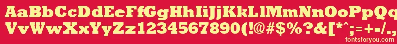 RockneyextraboldRegular Font – Yellow Fonts on Red Background