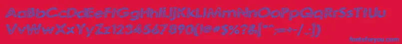 QuaverlyG98 Font – Blue Fonts on Red Background