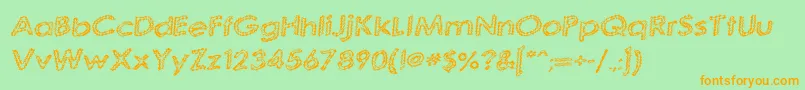 QuaverlyG98 Font – Orange Fonts on Green Background