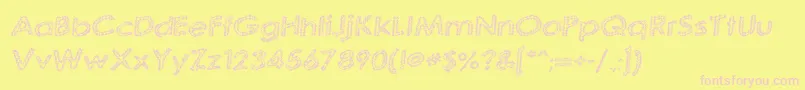 QuaverlyG98 Font – Pink Fonts on Yellow Background