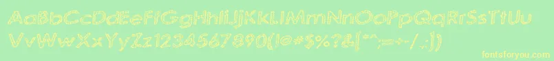 QuaverlyG98 Font – Yellow Fonts on Green Background