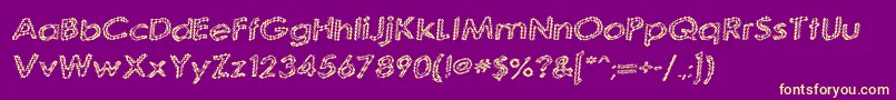 QuaverlyG98 Font – Yellow Fonts on Purple Background