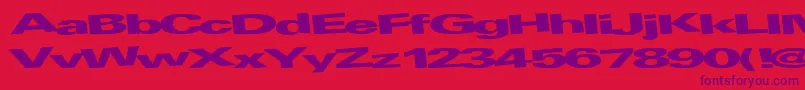 Fonte Atleisureworld76RegularTtext – fontes roxas em um fundo vermelho