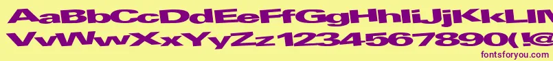 Atleisureworld76RegularTtext Font – Purple Fonts on Yellow Background