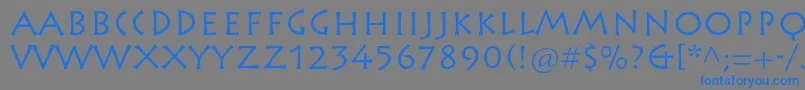 フォントRusticanaltstdRoman – 灰色の背景に青い文字