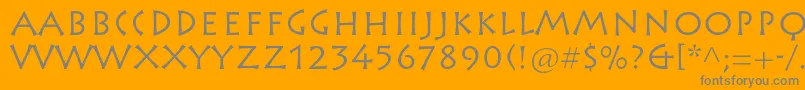 フォントRusticanaltstdRoman – オレンジの背景に灰色の文字