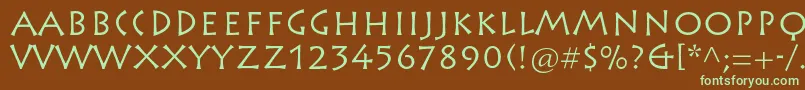 RusticanaltstdRoman-fontti – vihreät fontit ruskealla taustalla